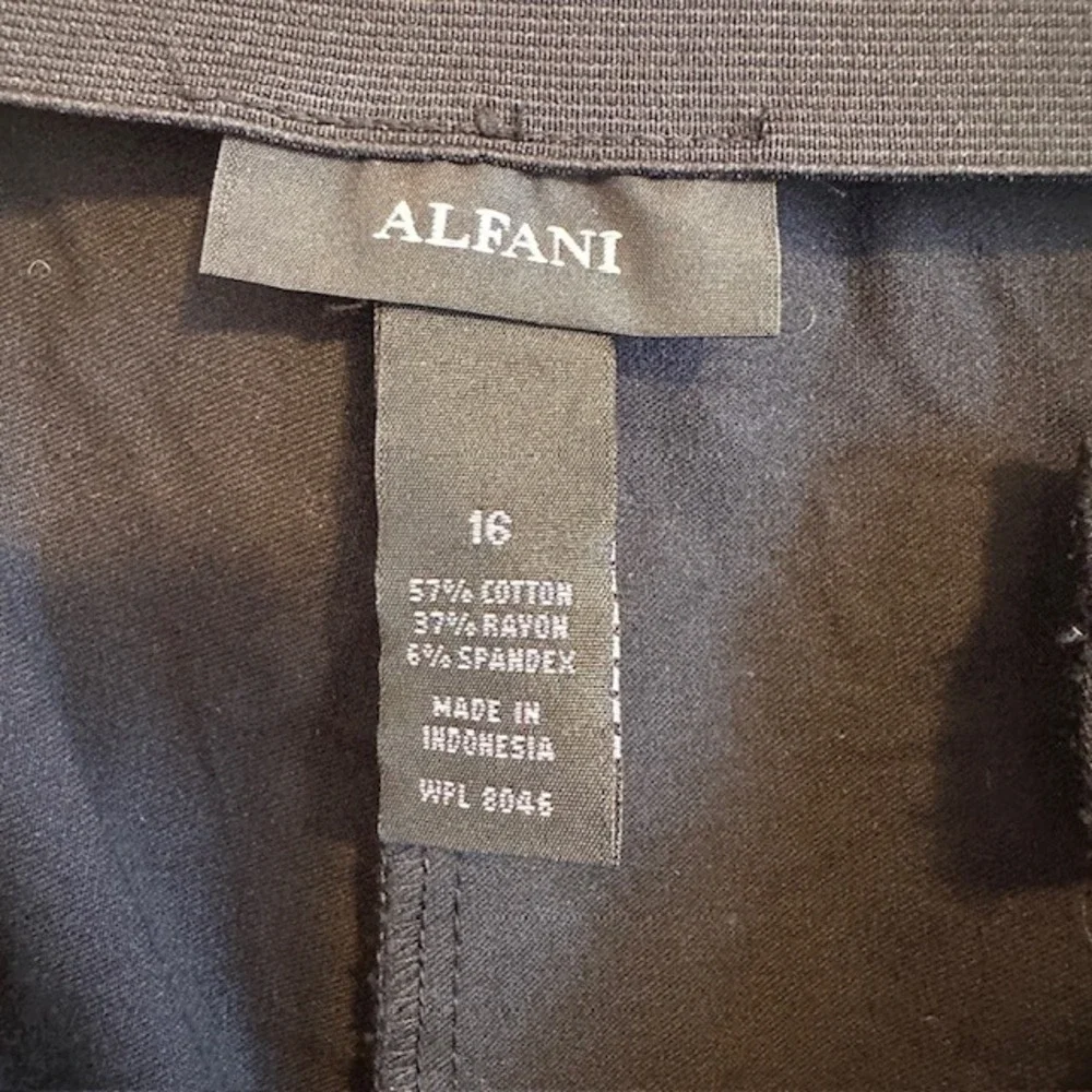 NWT Alfani Women's Black Floral Print Skinny Leg‎ Dress Pants Stretch 16 $74